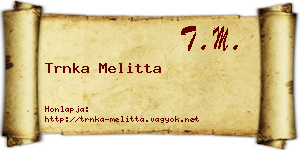 Trnka Melitta névjegykártya